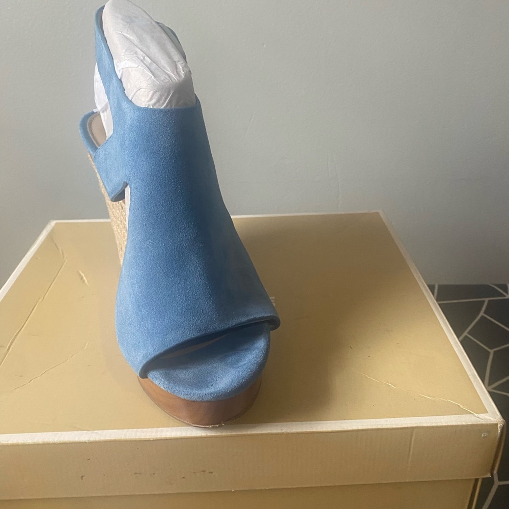 Michael Kors Blue Wedge Shoes